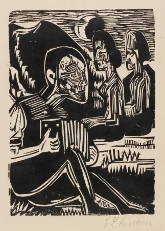 Gravure Sur Bois Kirchner - Mondnacht
