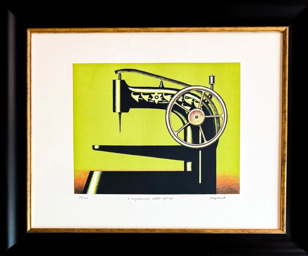 Lithographie Klapheck - Konrad Klapheck (1935) - Die Ungeduld der Sphinx - Colour lithograph on heavy wove paper - 1998