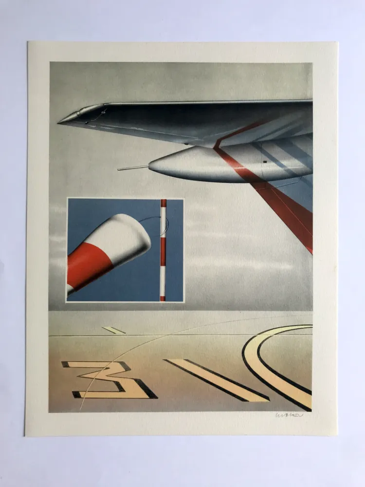 Lithographie Klasen - Ensembles aéroportuaires (L'Air III)