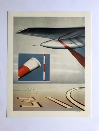 Lithographie Klasen - Ensembles aéroportuaires (L'Air III)