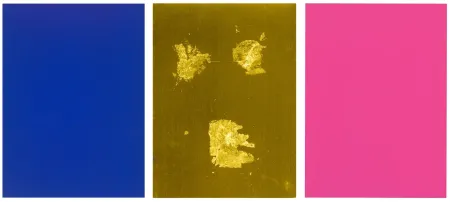 Sérigraphie Klein - Monochrome und Feuer (Krefeld Triptych)