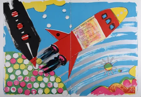 Lithographie Kogelnik - Orange Naked Woman