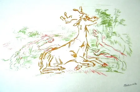 Lithographie Kokoschka - Le Bal Masqué