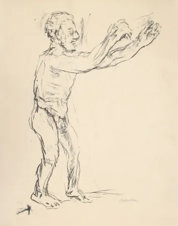 Lithographie Kokoschka - Reaching Man