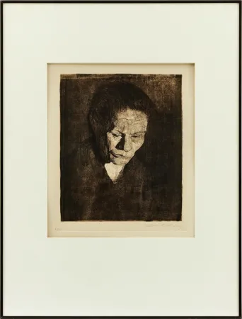 Eau-Forte Kollwitz - Cabeza de Mujer hundida