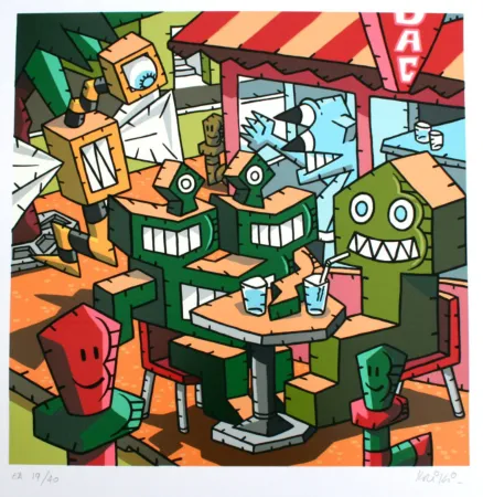 Sérigraphie Kriki - Le bar