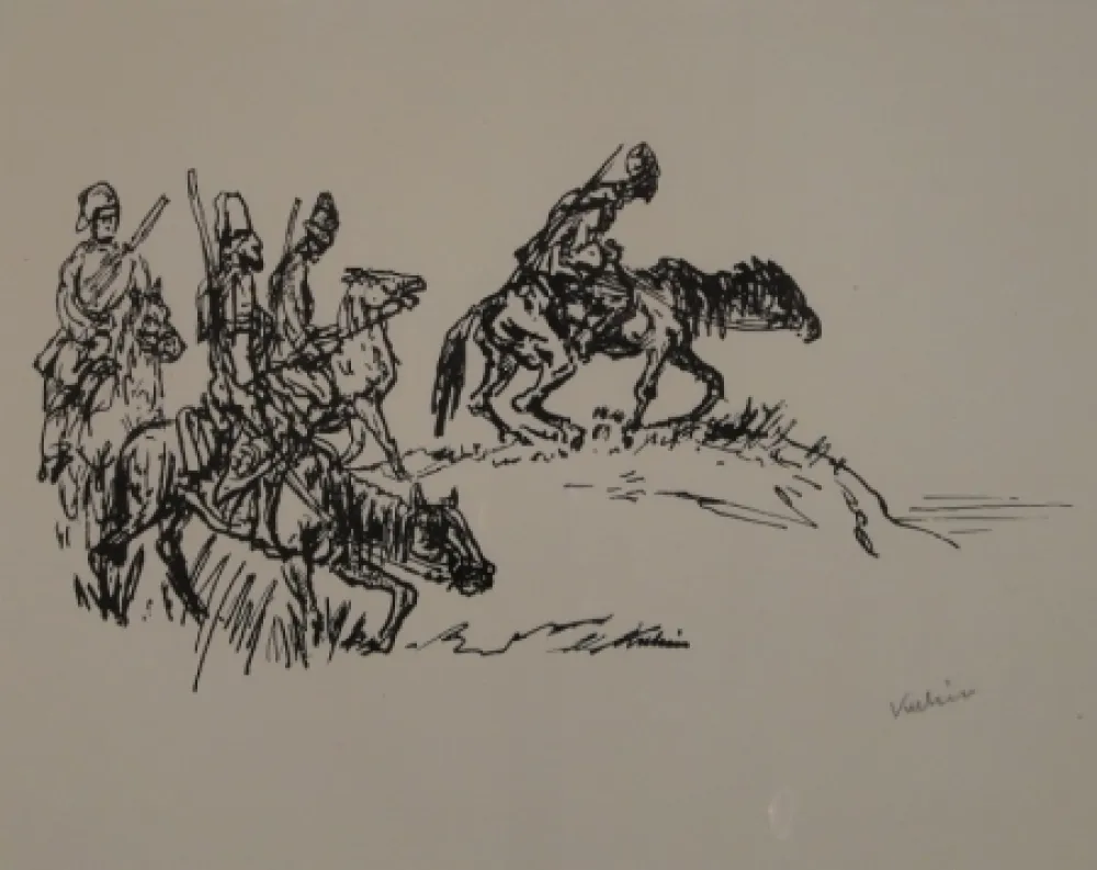 Lithographie Kubin - Kosaken
