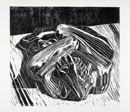 Gravure Sur Bois Kunert - Paar (Couple)