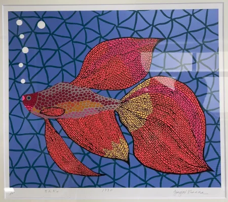 Sérigraphie Kusama - Gold fish