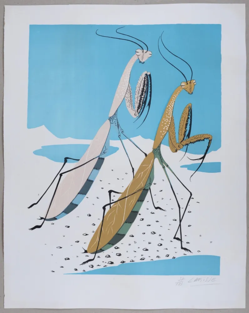 Lithographie Labisse - Mantes Religieuses - Hand-signed