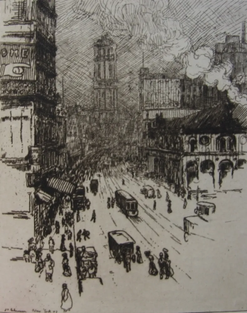 Gravure Laboureur - Broadway, New York