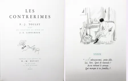 Livre Illustré Laboureur - Paul-Jean Toulet : LES CONTRERIMES. 62 gravures originales + suite complète (1930)
