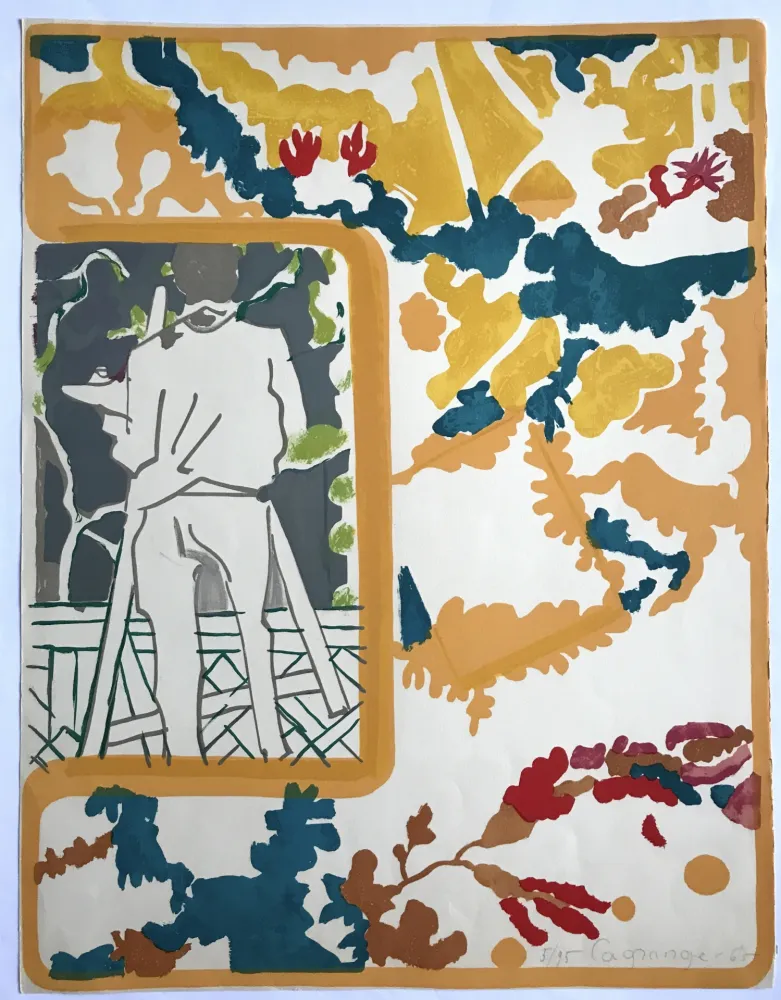 Lithographie Lagrange - Le peintre