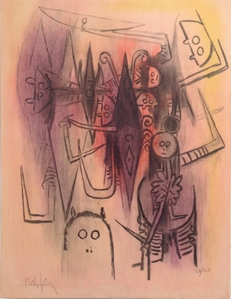 Lithographie Lam - Clairiere from Pleni Luna 