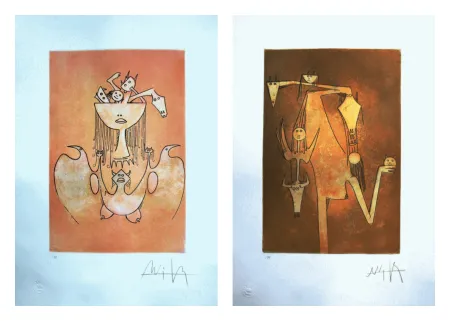 Eau-Forte Et Aquatinte Lam - Le monde magique; La sensualitè de la femme