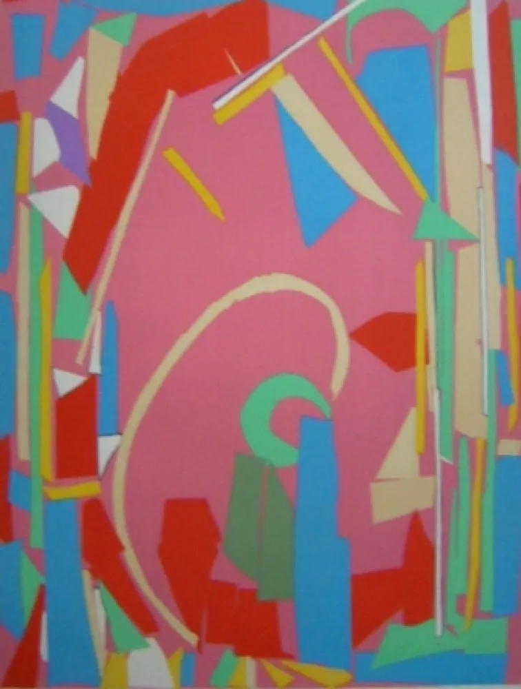 Lithographie Lanskoy - Composition rose  H II