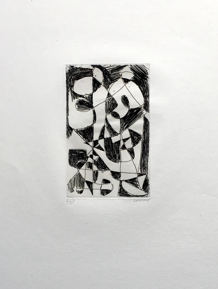 Gravure Lanskoy - DÉDALE. Gravure pour l'affiche de Pierre Lecuire (1960)