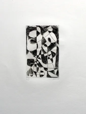 Gravure Lanskoy - DÉDALE. Gravure pour l'affiche de Pierre Lecuire (1960)