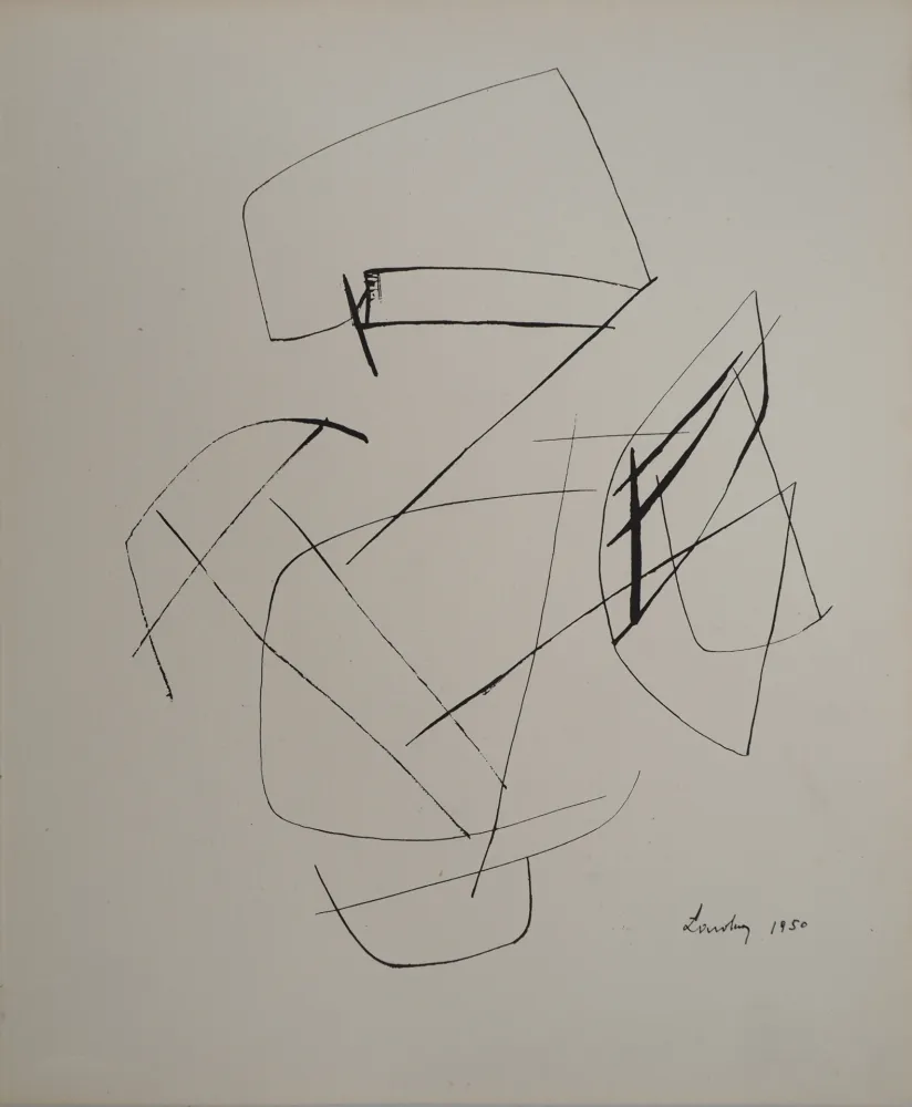 Lithographie Lardera - Tracés abstraits