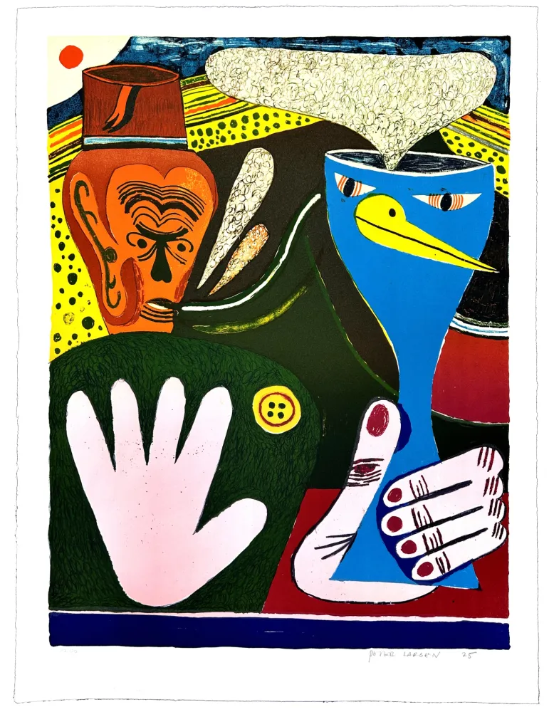 Lithographie Larsen - La Main