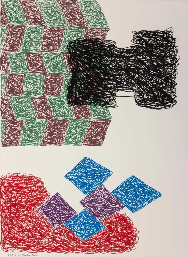 Lithographie Lasker - Jonathan Lasker (1948) - Unconscious Construct - Lithograph on paper - 2002