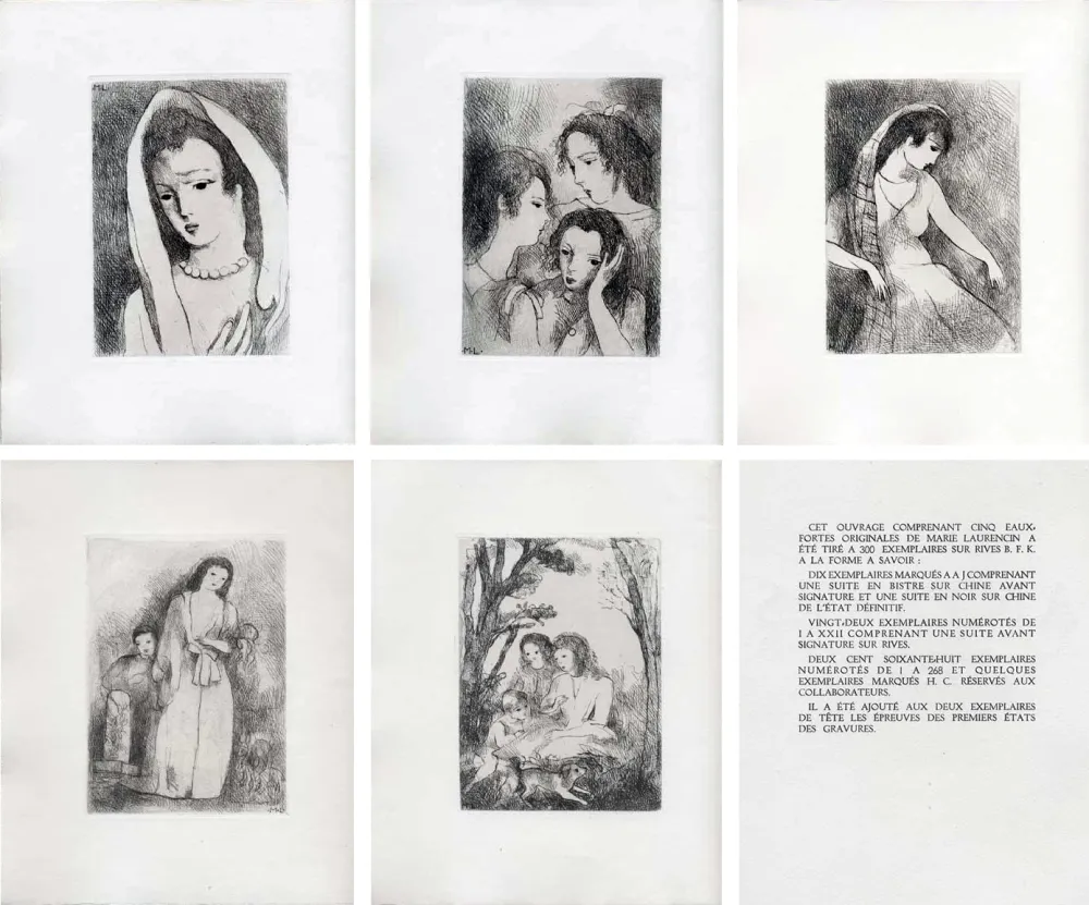 Livre Illustré Laurencin - Marcel Arland. ANTARES. 5 gravures avec double suite (1944).