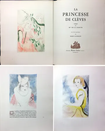 Livre Illustré Laurencin - Mme de Lafayette : LA PRINCESSE DE CLÈVES. 10 gravures originales en couleurs de Marie Laurencin (1947) ‎ 