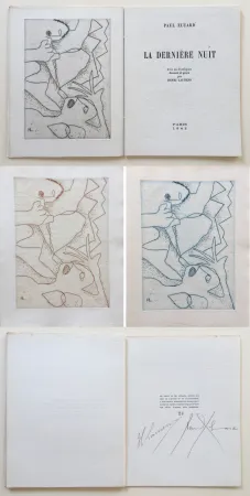 Livre Illustré Laurens - Paul Éluard : La Dernière Nuit. Avec un frontispice gravé par Henri Laurens (1942).