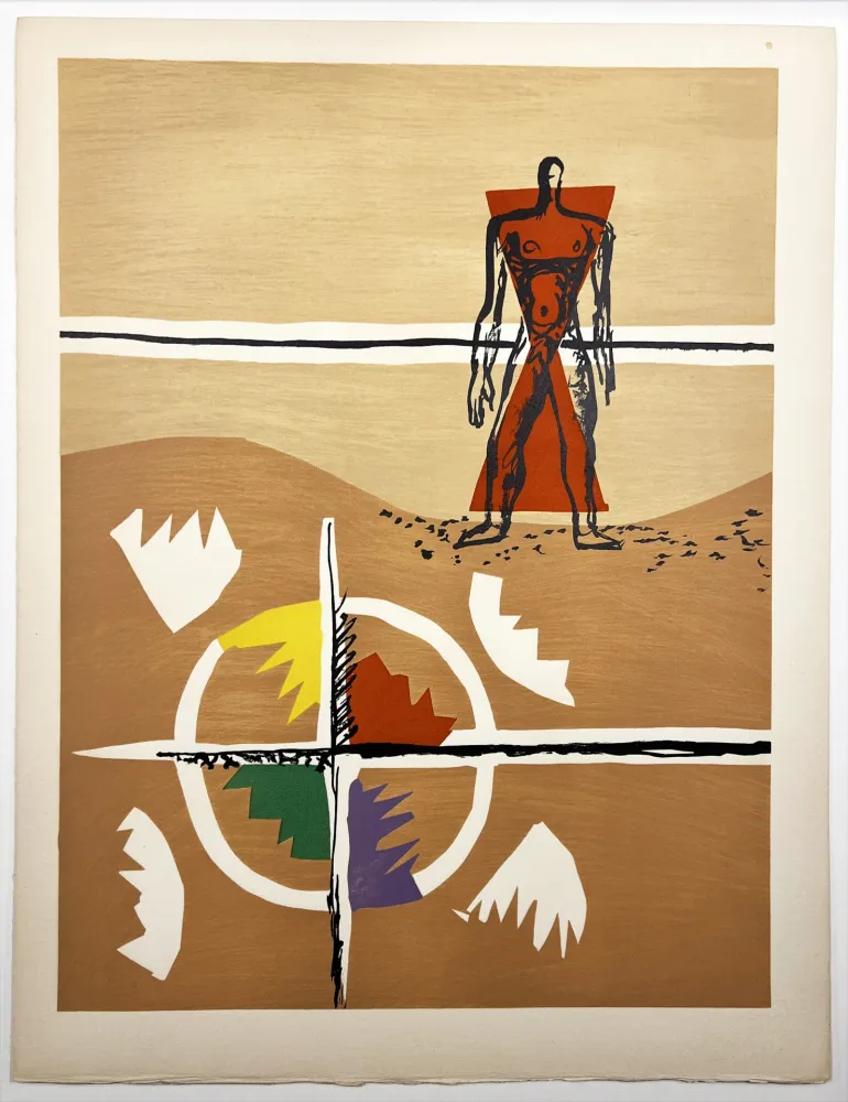 Lithographie Le Corbusier - MILIEU. (Le Poème de l'angle droit, 1955). Planche 3 (A3)
