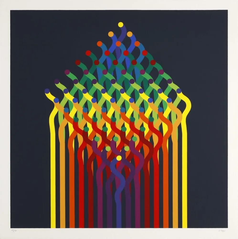 Sérigraphie Le Parc - Julio Le Parc (1928) - Coloured screen print on paper - 1997