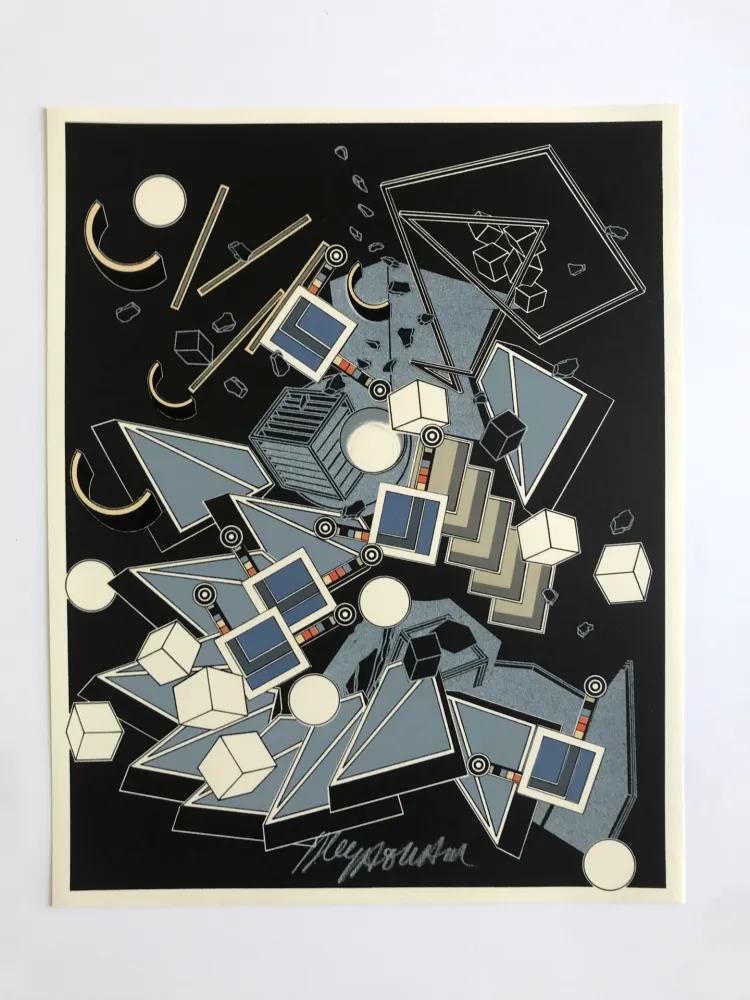 Lithographie Le Yaouanc - Des sols, des roches, des sables (Le métier de bâtisseur II)