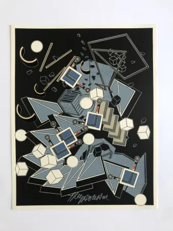 Lithographie Le Yaouanc - Des sols, des roches, des sables (Le métier de bâtisseur II)