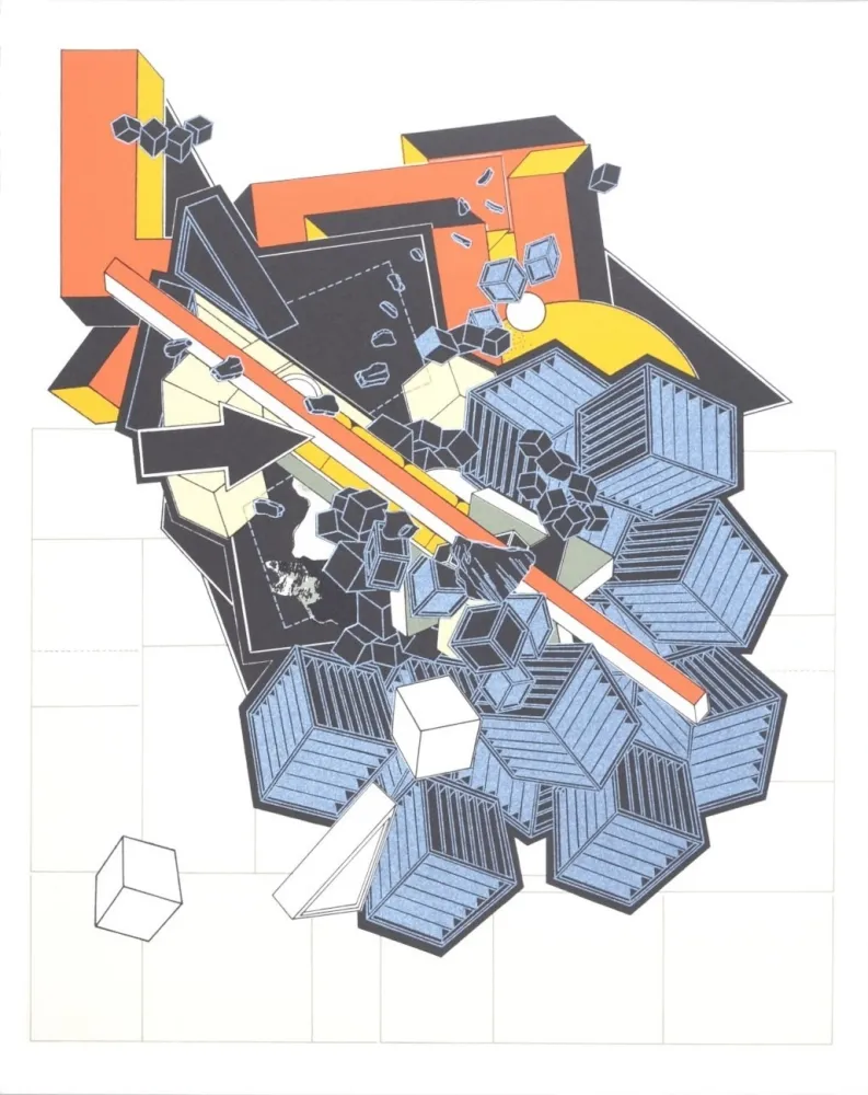 Lithographie Le Yaouanc - La Terre (Hommage aux bâtisseurs)