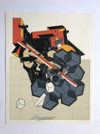 Lithographie Le Yaouanc - La terre (L'oeuvre des hommes II)