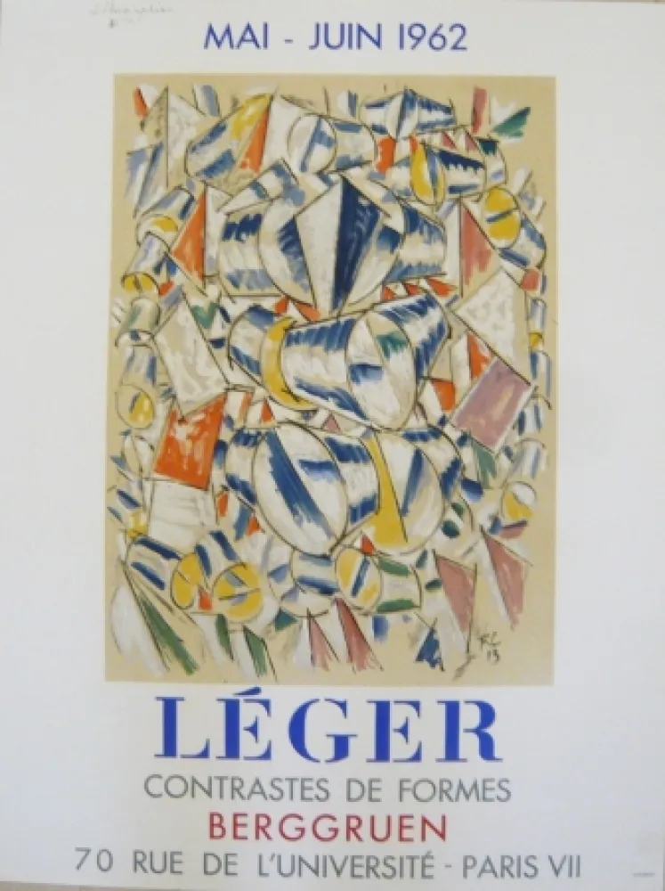 Affiche Leger - Affiche exposition  contrastes de formes galerie Berggruen