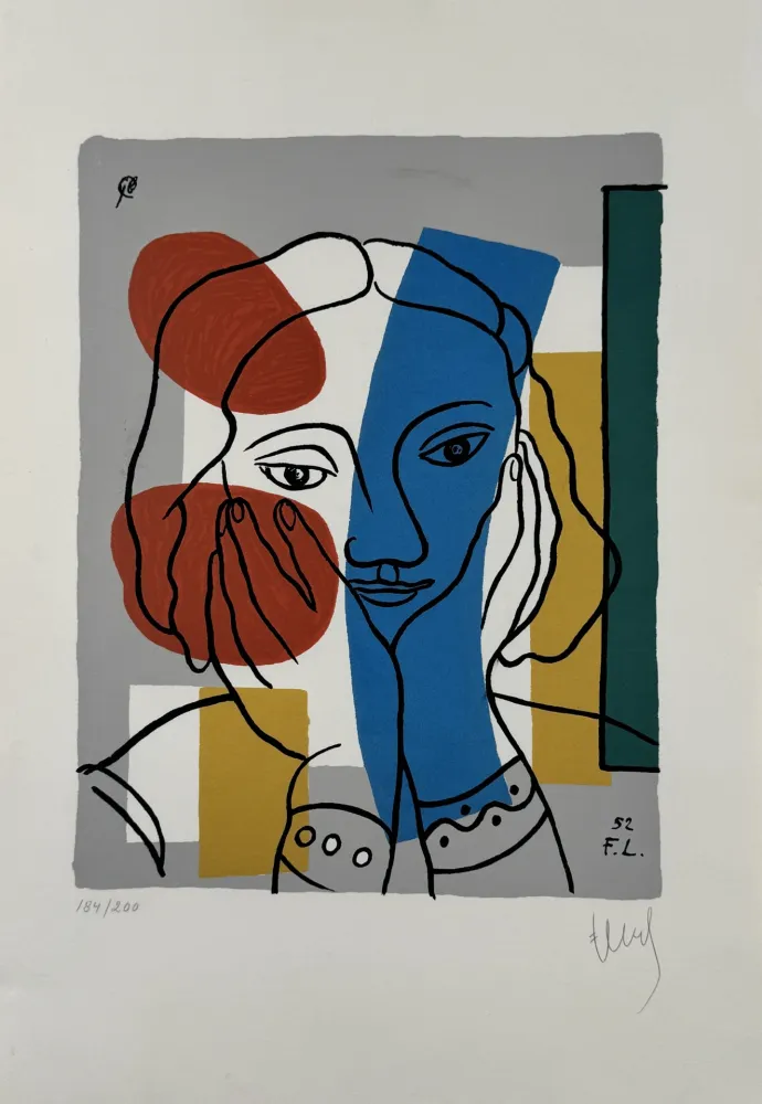 Sérigraphie Leger - Portrait de femme 