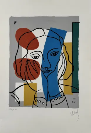Sérigraphie Leger - Portrait de femme 