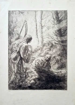Eau-Forte Legros - La mort et le bucheron