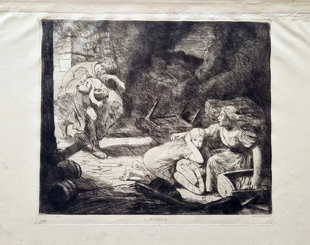 Eau-Forte Legros - L'incendie