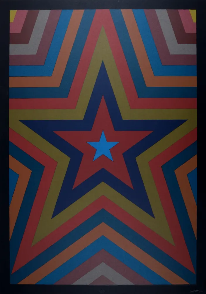 Sérigraphie Lewitt - Five Pointed Star with Color Bands