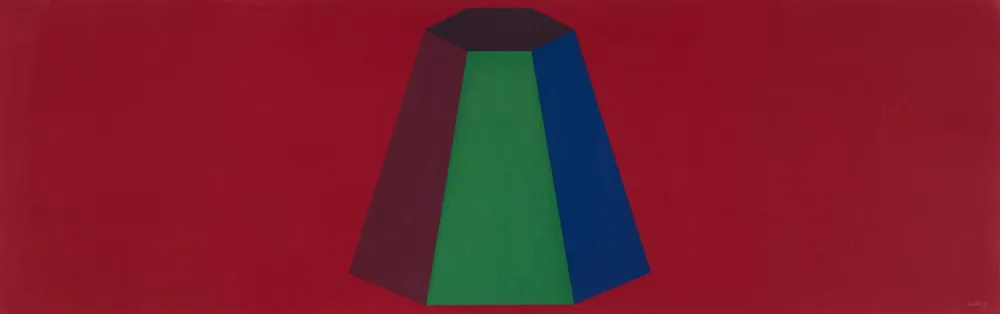 Sérigraphie Lewitt - Flat Top Pyramid With Colors Superimposed