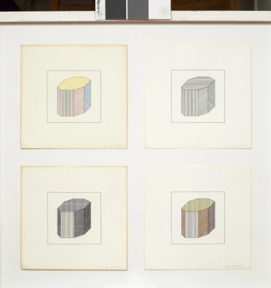 Sérigraphie Lewitt - Forme dérivée d'un cube
