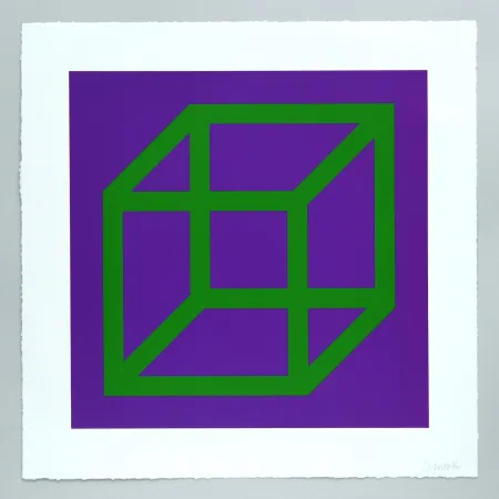 Linogravure Lewitt - Open Cube in Color on Color Plate 21