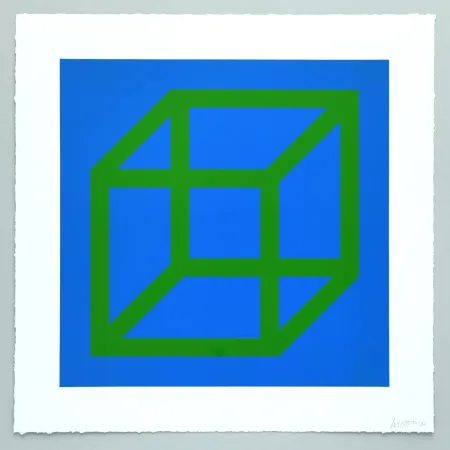 Linogravure Lewitt - Open Cube in Color on Color Plate 24