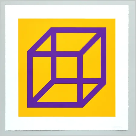 Linogravure Lewitt - Open Cube in Color on Color Plate 27