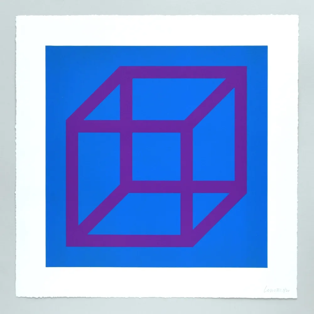 Linogravure Lewitt - Open Cube in Color on Color Plate 28