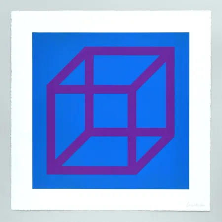 Linogravure Lewitt - Open Cube in Color on Color Plate 28