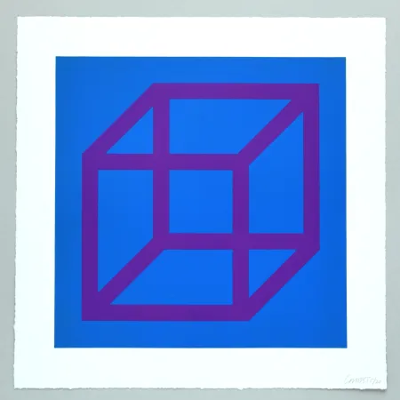 Linogravure Lewitt - Open Cube in Color on Color Plate 28