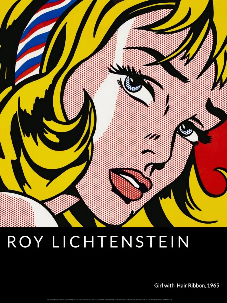 Sérigraphie Lichtenstein - Girl with Hair Ribbon
