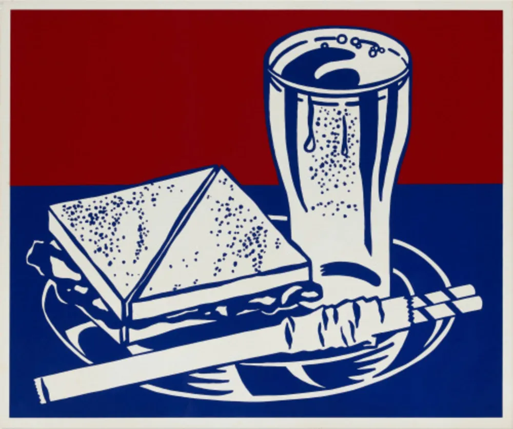 Sérigraphie Lichtenstein - Sandwich and Soda